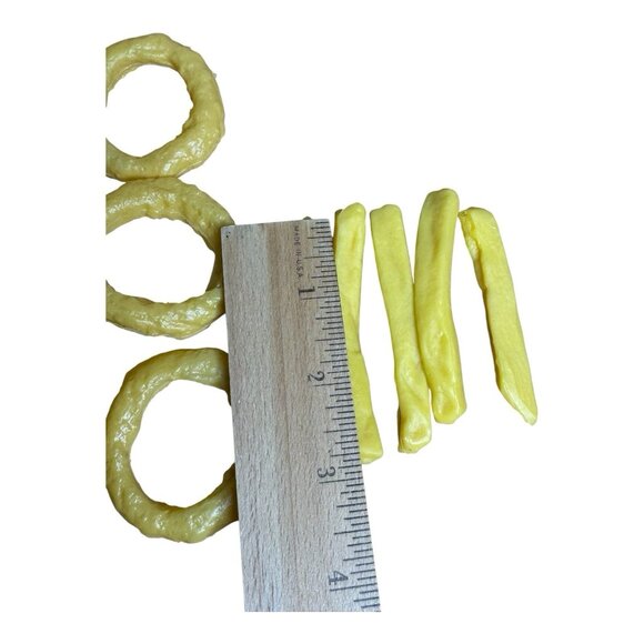 Vintage 1991 MTC Burger King Onion Rings Rubber Fries Realistic Play Food Lot - Picture 4 of 7